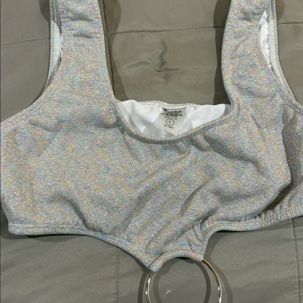 Montce Gray sparkle one piece suit size large - Picture 3 of 8